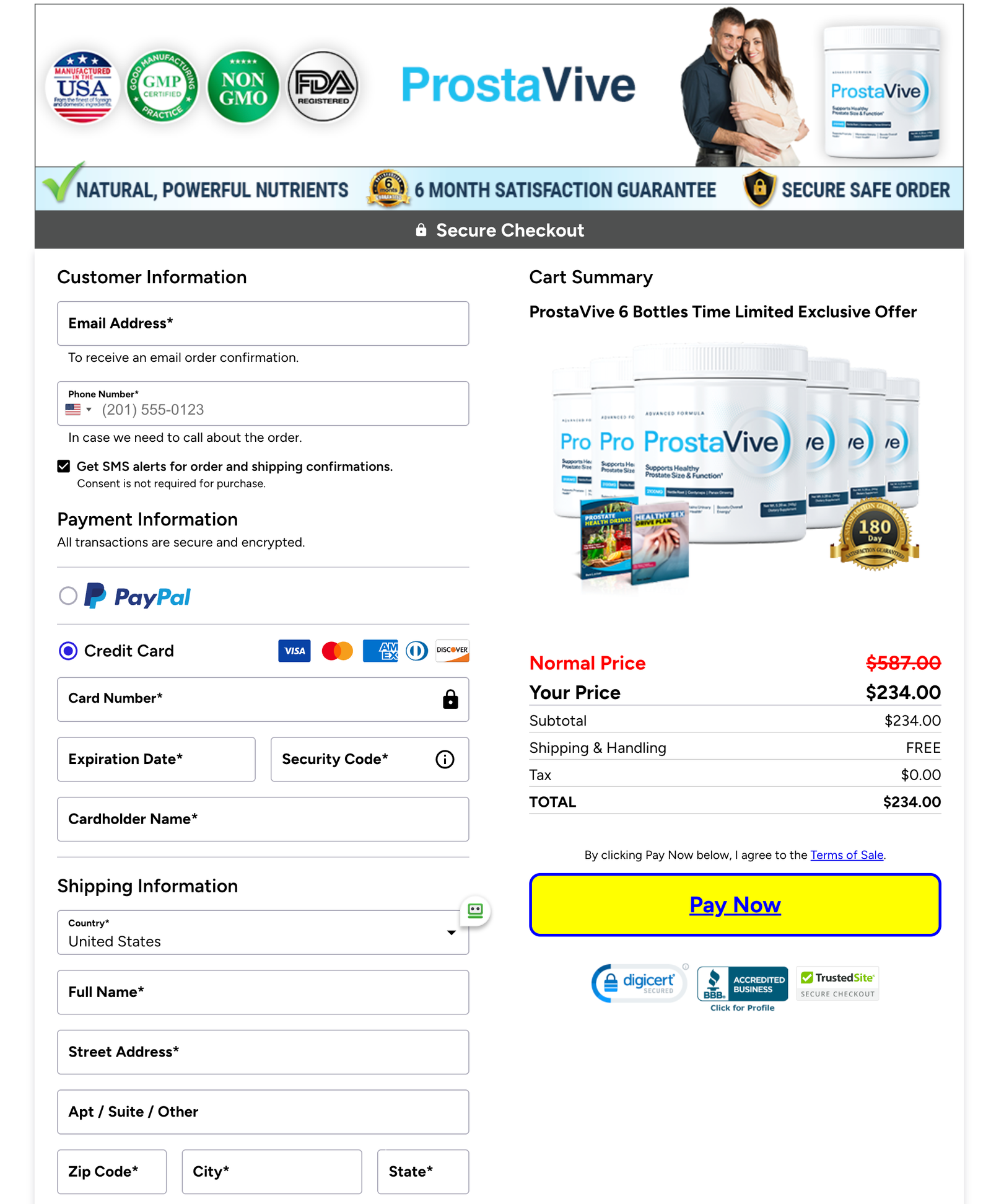 ProstaVive Official Website Secure Order Page